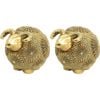 2PK LVD Resin Candle Holder Large Eclectic Sheep Decoration 18.5x12x12cm Gold