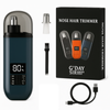 Handheld Portable Nose Hair Trimmer Rechargeable USB-C Clipper Shaver in Blue/Teal