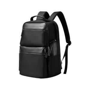 Bopai Luxury Style Leather & Microfiber with USB Charging Backpack Black 15.6"