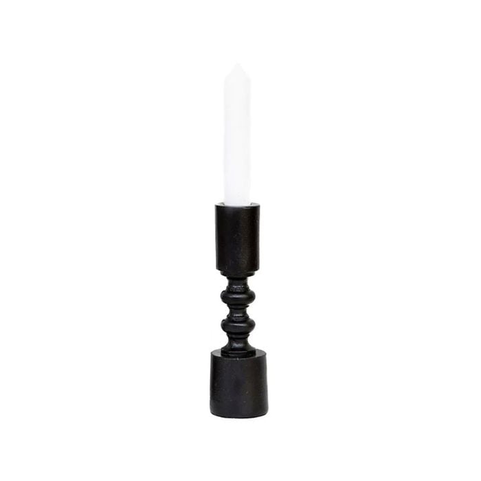 Ssh Collection Ripple 16. 5cm Single Candle Stand - Black