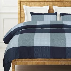 Amsons Pure Cotton King Quilt Cover Set - Blue Box