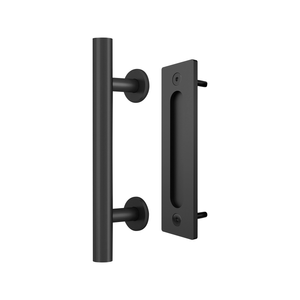 Rolltrak Matte Black Barn Door Pull Handle Set