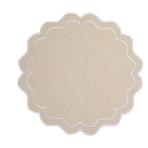 Casa Domani Banda Scallop Placemat - 38cm Cream
