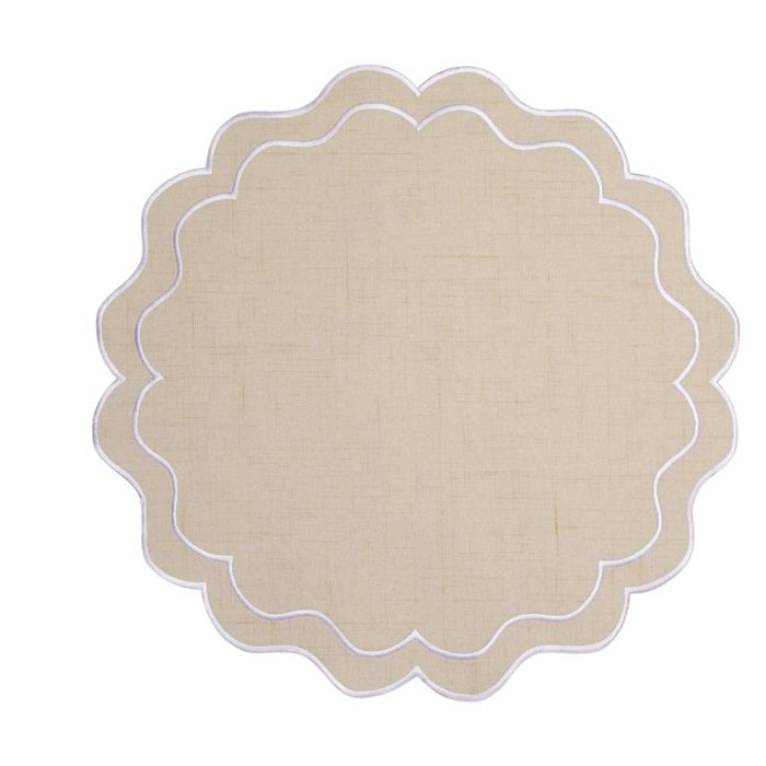 Casa Domani Banda Scallop Placemat - 38cm Cream