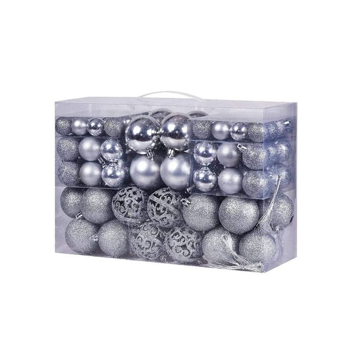 Catzon 100 Pcs Christmas Ball Ornaments Set-Silver