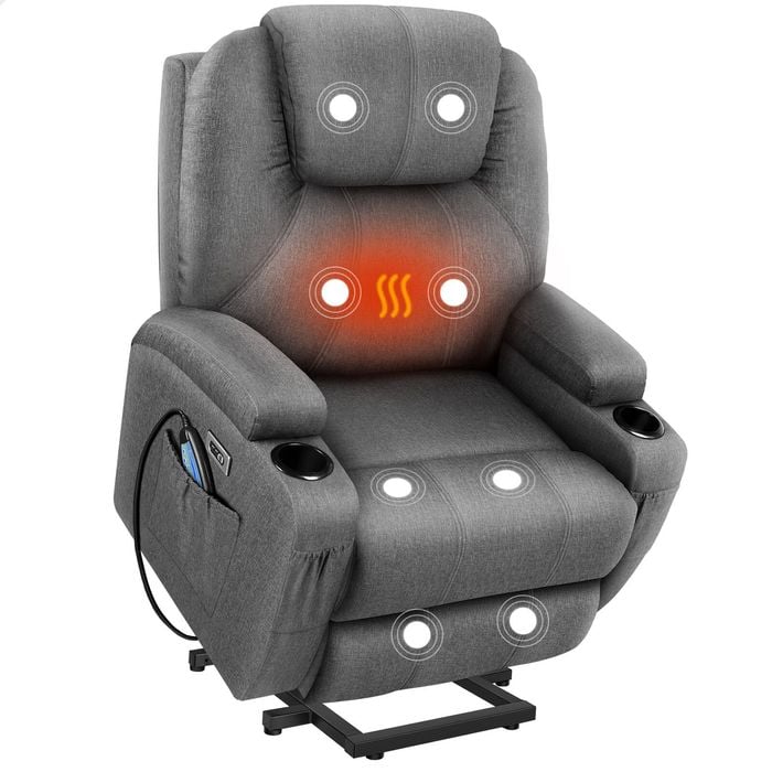 ALFORDSON Power Lift Recliner Chair Heated Massage