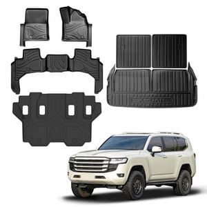 3-Pcs Boot Liner & Floor Mats for Toyota Landcruiser 300 LC300 2021-Onwards Cargo Trunk Mat Luggage