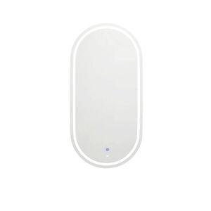 Attica 900 x 450mm Matte White Nobu LED Oval Shaving Cabinet with Powerpoint