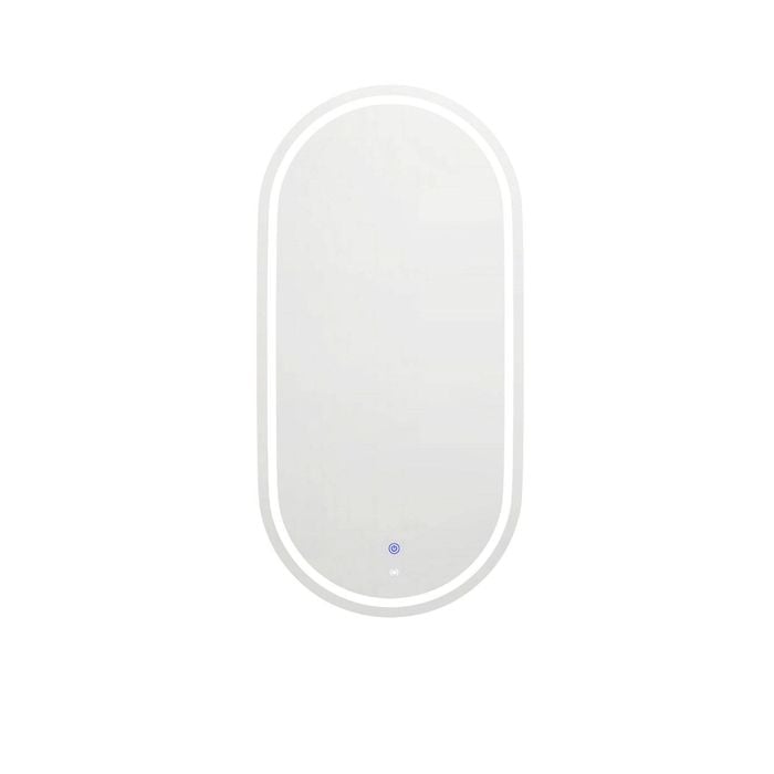 Attica 900 x 450mm Matte White Nobu LED Oval Shaving Cabinet with Powerpoint
