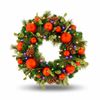 Christabelle 61cm Sable Fir Christmas Wreath Pre Lit Multi Function LED Eucalyptus Pine Cones Red Baubles Home