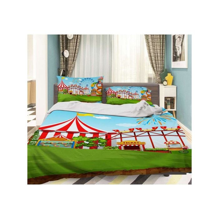 3D Cartoon Amusement Park 015 Bed Pillowcases Quilt King Size