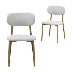 2 Sets Oak Look Dining Chairs