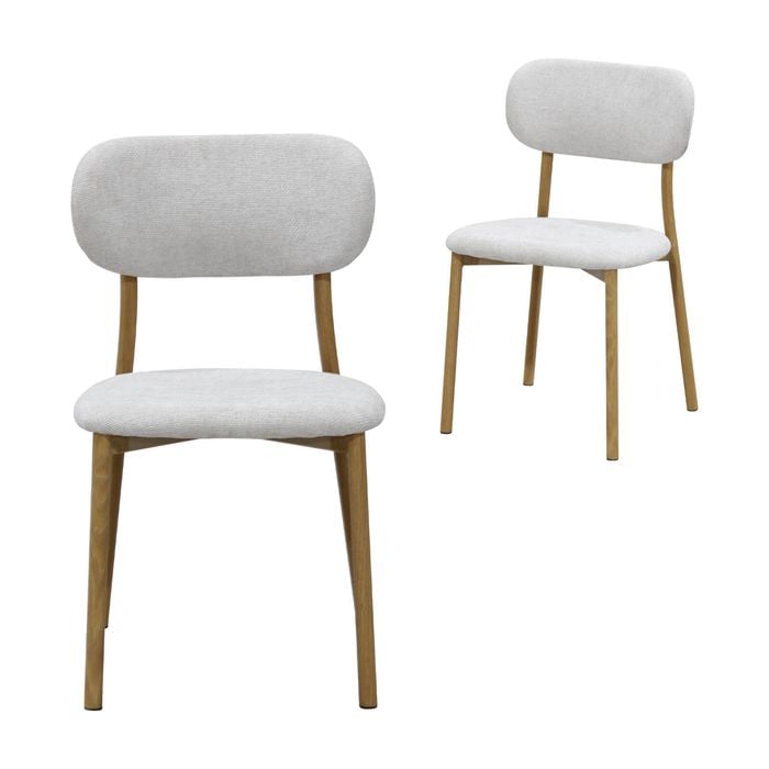 2 Sets Oak Look Dining Chairs