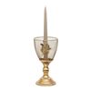 Willow & Silk Golden Leaf Lustre 'goblet' Candleholder