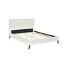 Andy King Single Bed Frame - Cream
