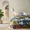 Accessorize Bedroom Collection Queen Forest Green Monstera Digital Printed Cotton Quilt Cover Set