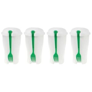 4x 2pc Home Expression Plastic Salad Cup Functional & Stylish Design 22.5x13cm