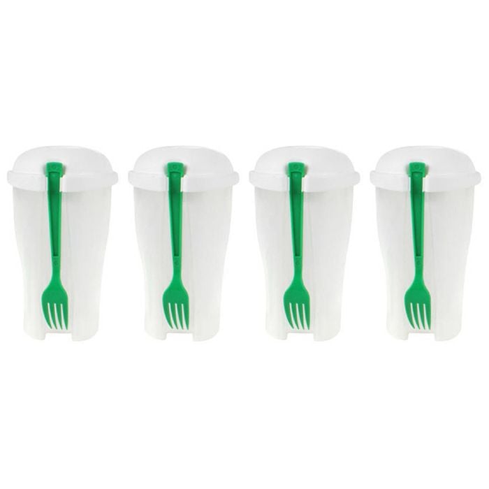 4x 2pc Home Expression Plastic Salad Cup Functional & Stylish Design 22.5x13cm
