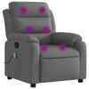 vidaXL Massage Recliner Chair Reclining Armchair Single Sofa Dark Grey Fabric