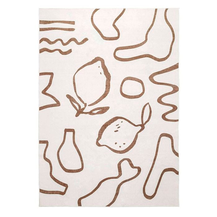 Loopsie-290cm X 200cm-poya Brown And Ivory Hand Drawn Washable Rug