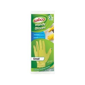 Sabco Small Latex Handy Gloves - 3 Pairs