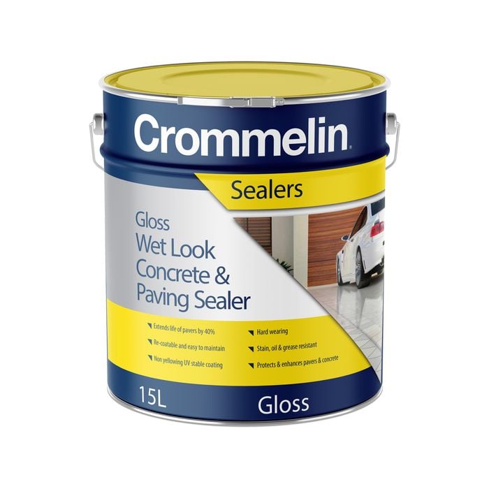 Crommelin 15L Gloss Wet Look Concrete And Paving Sealer