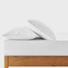 Dreamaker 400TC Premium Cotton Sateen Fitted Sheet Set White Queen Bed