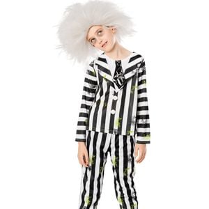 Rubies Beetlejuice Deluxe Child Striped Jacket Pants Costume Wigs - Green Slime