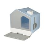 Pawz Chimney House Fully Enclosed Cat Litter Box Blue