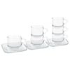 LAV 12pc Cozy Stacking Glass Espresso Cups & Saucers Set - 90ml