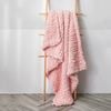 CottonMore Soft Knitted Chenille Chunky Yarn Blanket Throw Rug 130x160cm - Pink