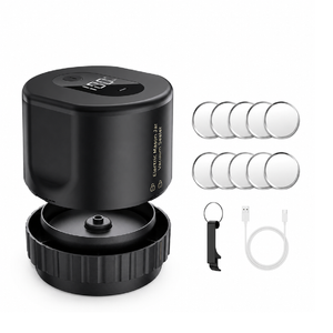 Provecta 3 in 1 Electric Mason Jar Vacuum Sealer Kit Rechargeable Food Storage Sealer Black