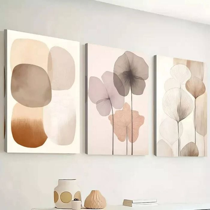 3 Set of Beautiful Floral Leaf  Print 100% Australian Made 3 x 40x60cm  (Stretched)