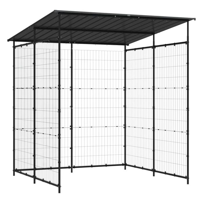 vidaXL Bicycle Shed Steel Black Outdoor Bike Shelter Storage Shed Accessory