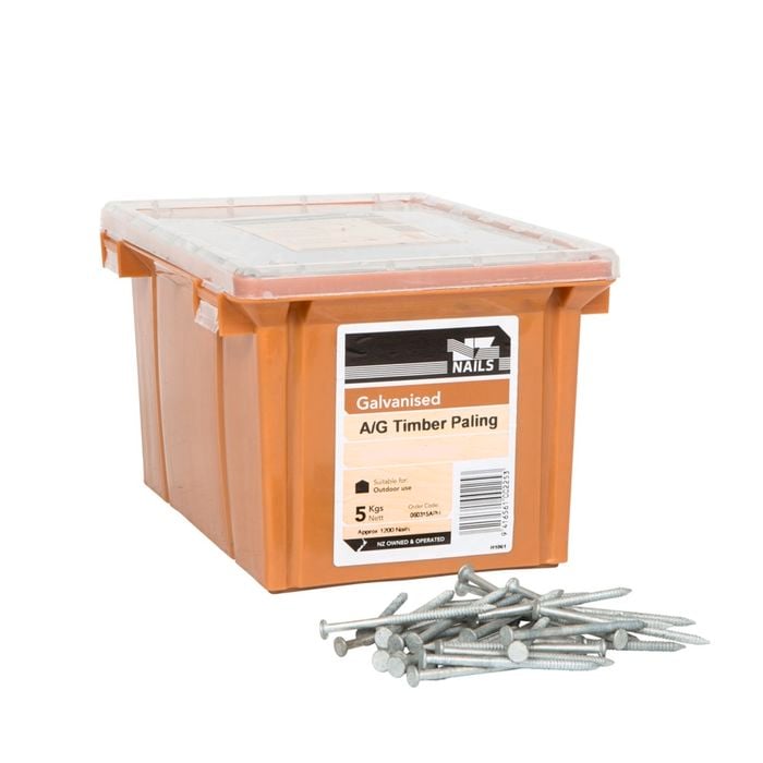 NZ Nails 60mm Galvanised Timber Paling Flat Head Nail - 5kg Box