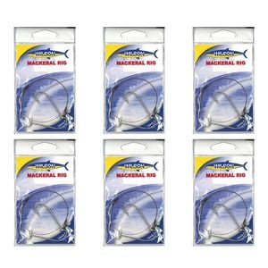 6x Wilson Mackerel Fishing Rig 3x4/0 Hook-Setup - 30lb Multi Strand Wire