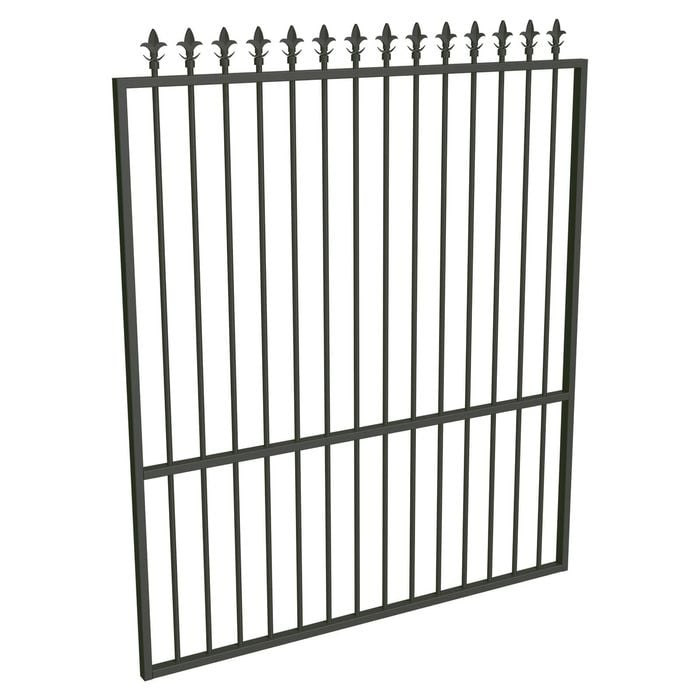 ProtectorAl 1201 - 1500 x 1800mm Woodland Grey Aluminium Garden Gate Spear Top with Mid Rail