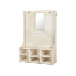 Aster Antique 6-Shelves Shoe Storage Cabinet Display Hall Tree Coat Rack - Antique White