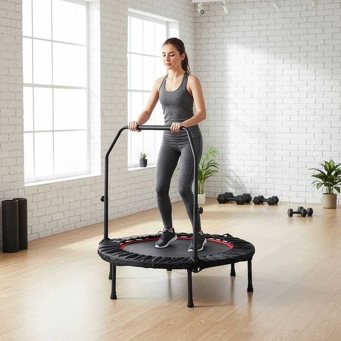 Mini Rebounder Trampoline with Adjustable Handle – Fitness Bounce Trainer