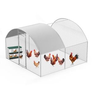 Advwin Large Dome Walk-in Chicken Coop with 6-Hole Nesting Box for Backyard Poultry