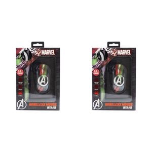 2PK Marvel Avengers Bluetooth Wireless Mouse w/ Pad 9y+