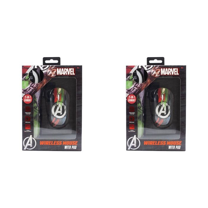 2PK Marvel Avengers Bluetooth Wireless Mouse w/ Pad 9y+