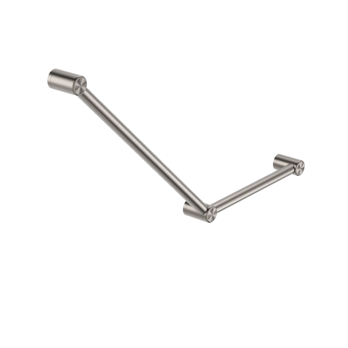 Nero Mecca Care 32mm Ambulant Toilet Grab Rail 45 Degree Brushed Nickel