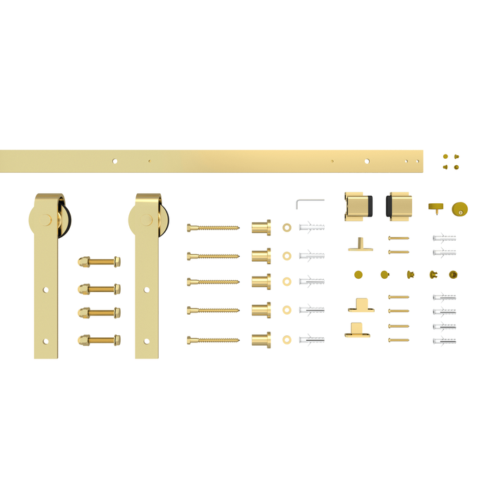 Rolltrak 2m Brushed Brass Side Mount Barn Door Track