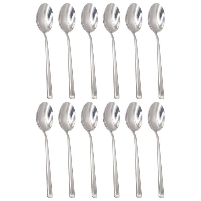 Tondo Stainless Steel Dessert Spoons - 21cm - 24x Durable Rust Resistant Stainless Steel Dishwasher Safe Flatware Set