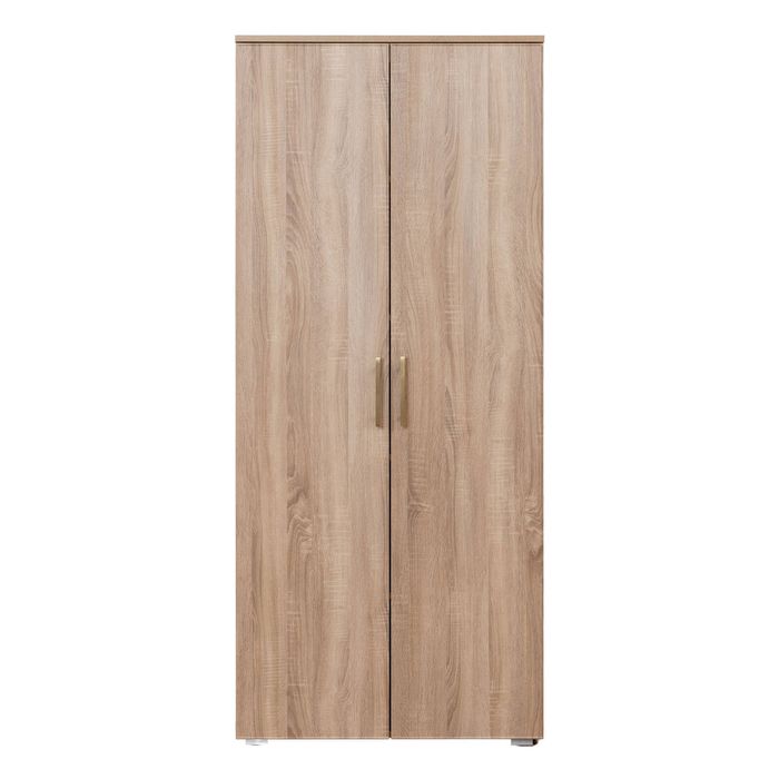 European Cabinetry Natural Oak Slim Square Brass Stockholm Storage Cupboard