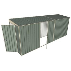 Build-A-Shed 1.2 x 5.2 x 2.0m Tunnel Shed Tunnel Hinged Door with 1 Hinged Side Door - Green