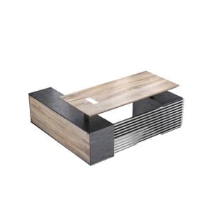 Modern Furniture PHOENIX Sit & Stand Electric Lift Executive Desk220cm Oak&Black