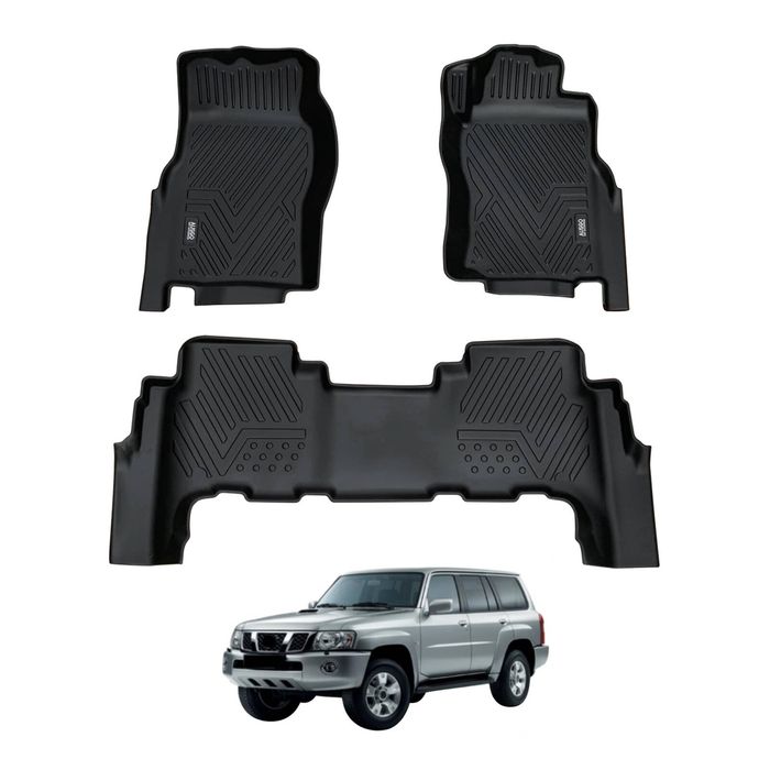AUSGO Car Floor Mats for Nissan Patrol GU Y61 1997-2015 All-Weather Floor Liners