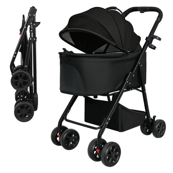 Pawz 3-in-1 Pet Stroller Foldable Dog Cat Pram 4 Wheels